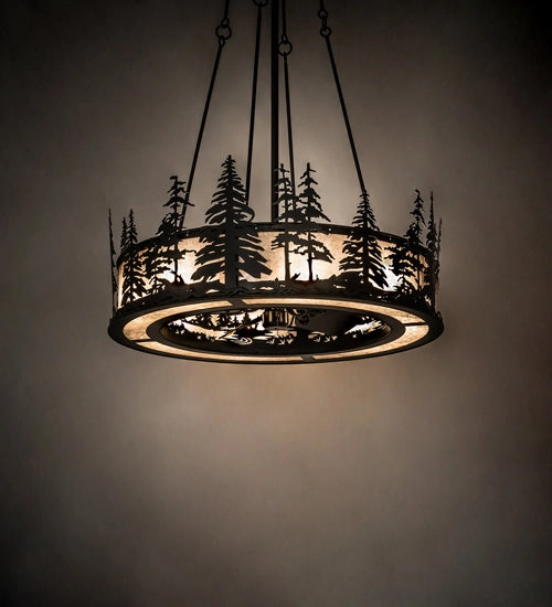 Tall Pines Eight Light Chandel-Air Fandeliers at discount prices