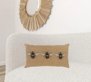Tan Honeybees Trio Deocrative Lumbar Pillow Throw Pillows sofa decor deals