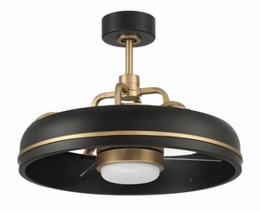 Taylor 20"Ceiling Fan Flat Black/Satin Brass Fandeliers FANS on sale now