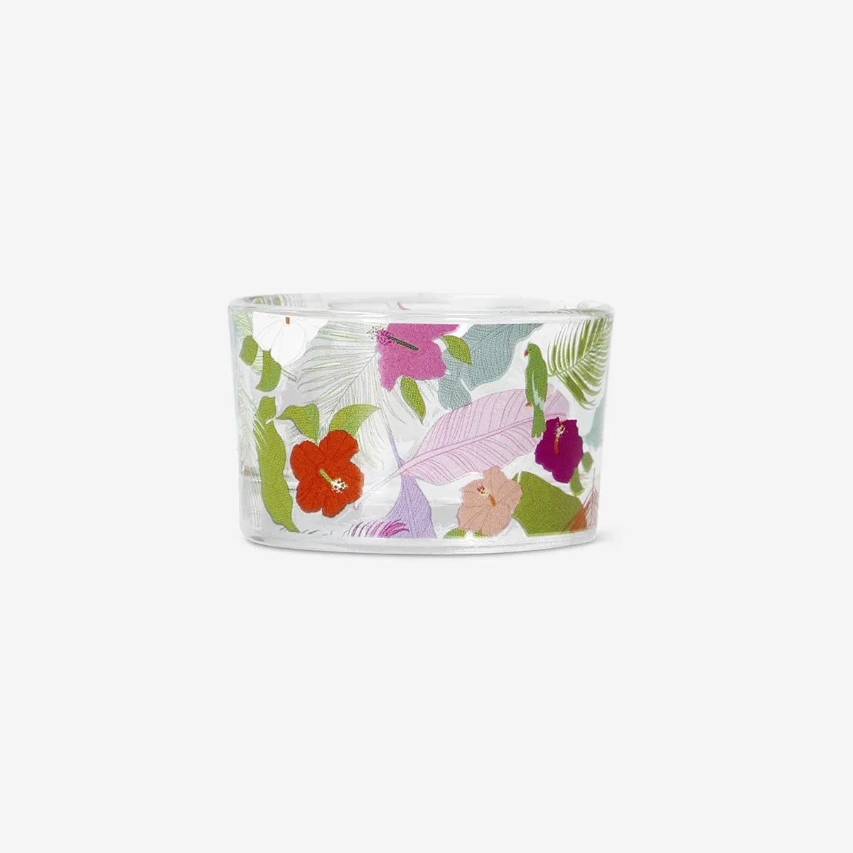 Tealight holder with tropical print