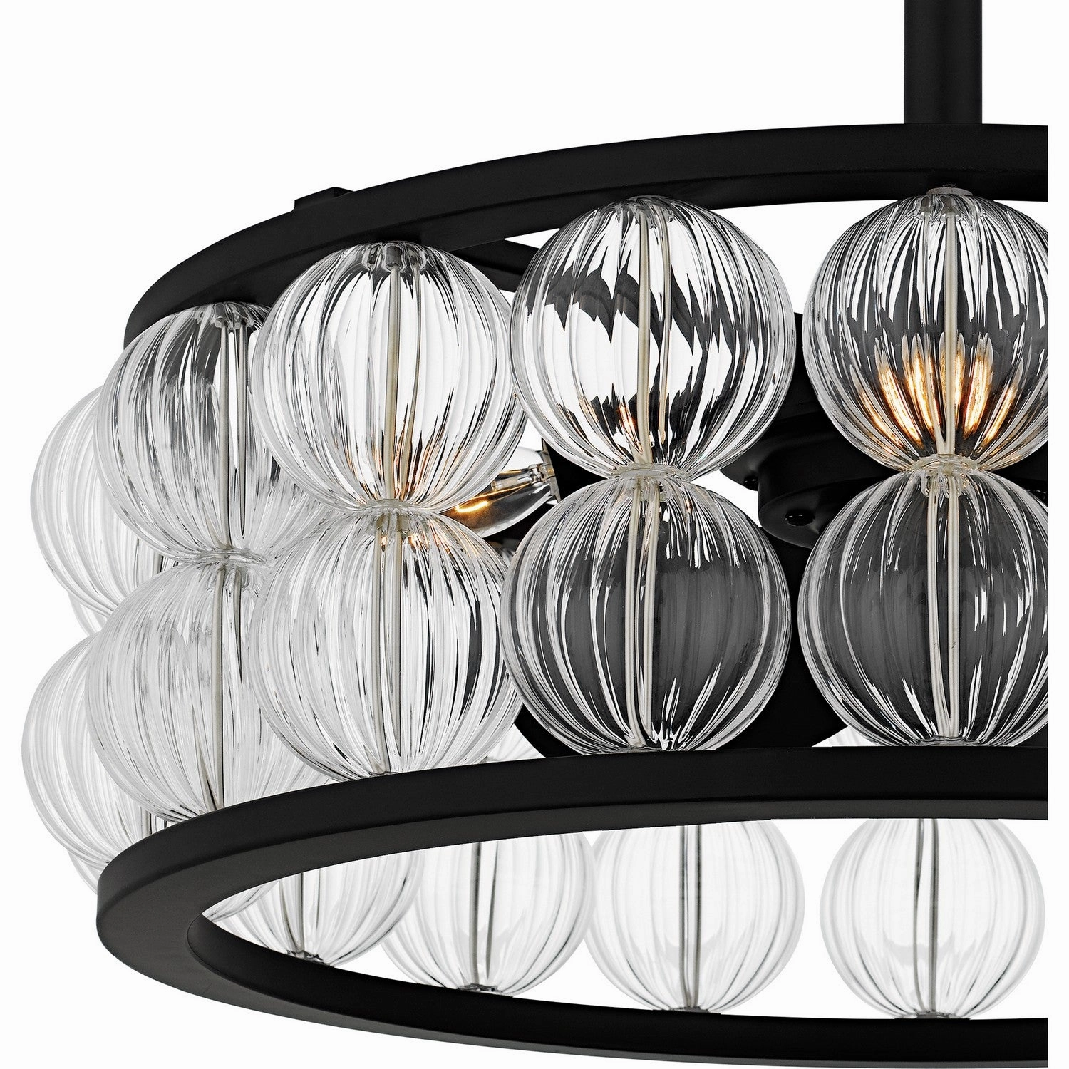 Terrarock Four Light Fan Light Matte Black Fandeliers at discount prices