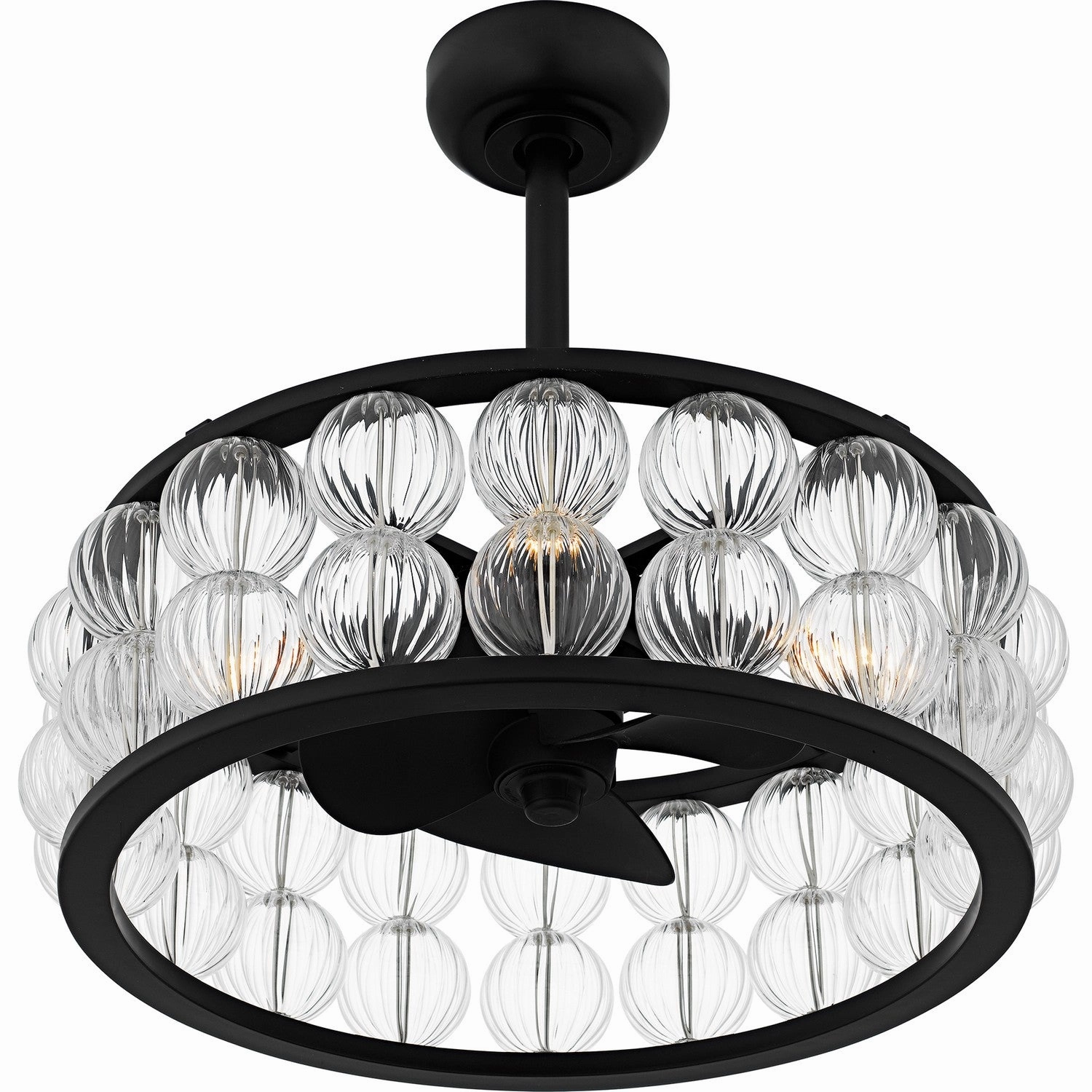 Terrarock Four Light Fan Light Matte Black Fandeliers at discount prices