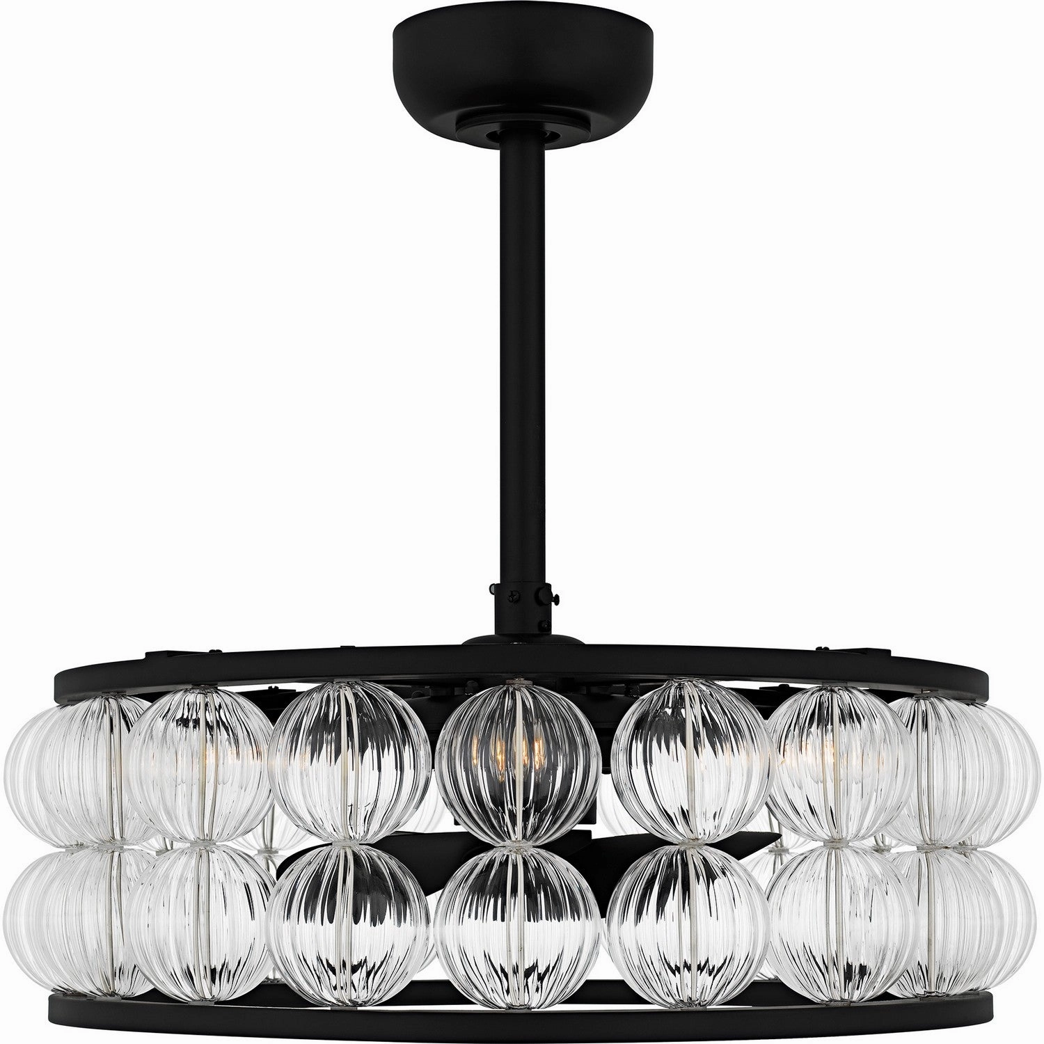 Terrarock Four Light Fan Light Matte Black Fandeliers at discount prices