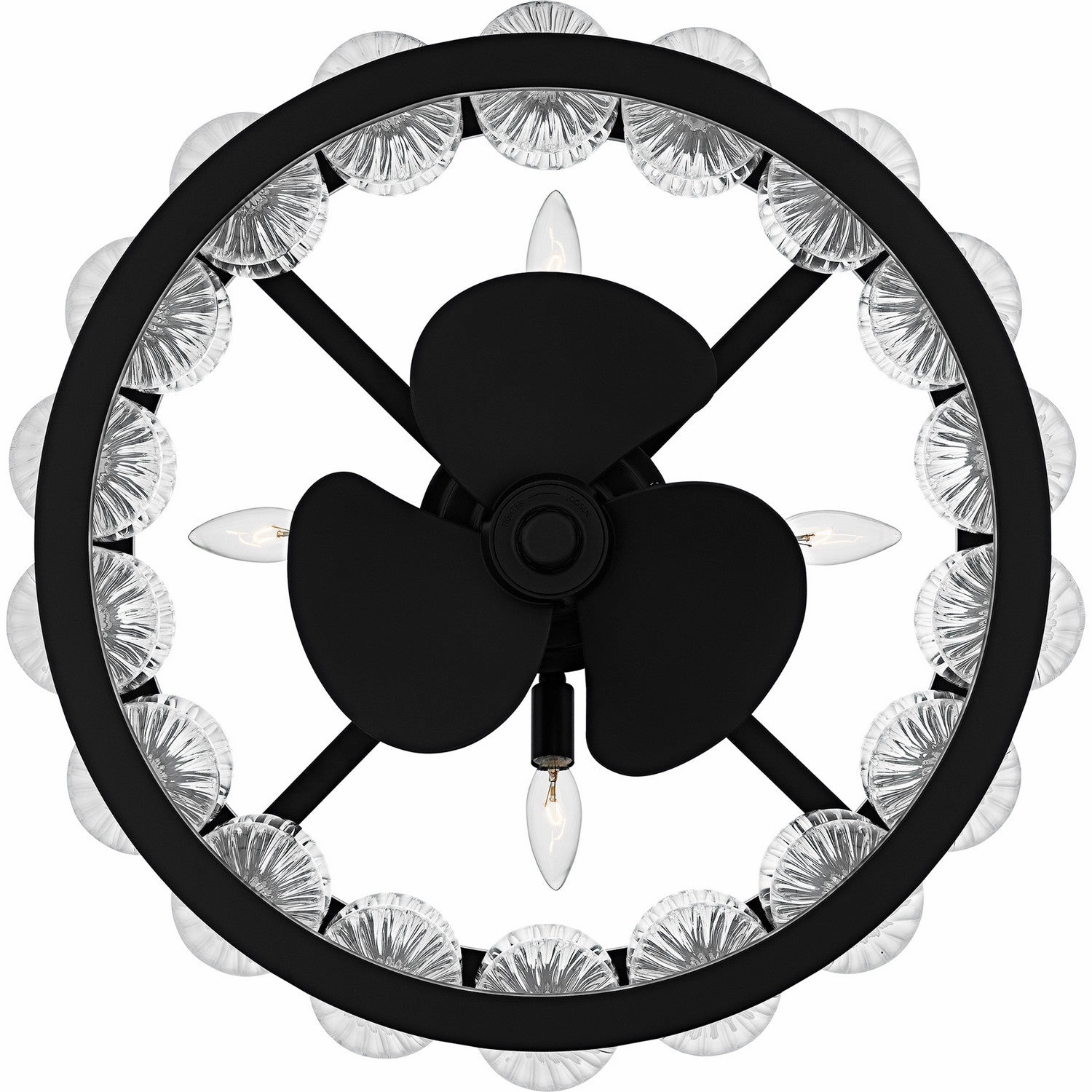 Terrarock Four Light Fan Light Matte Black Fandeliers at discount prices