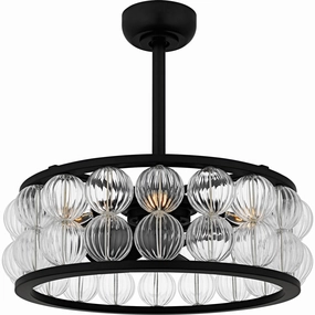 Terrarock Four Light Fan Light Matte Black Fandeliers FANS on sale now