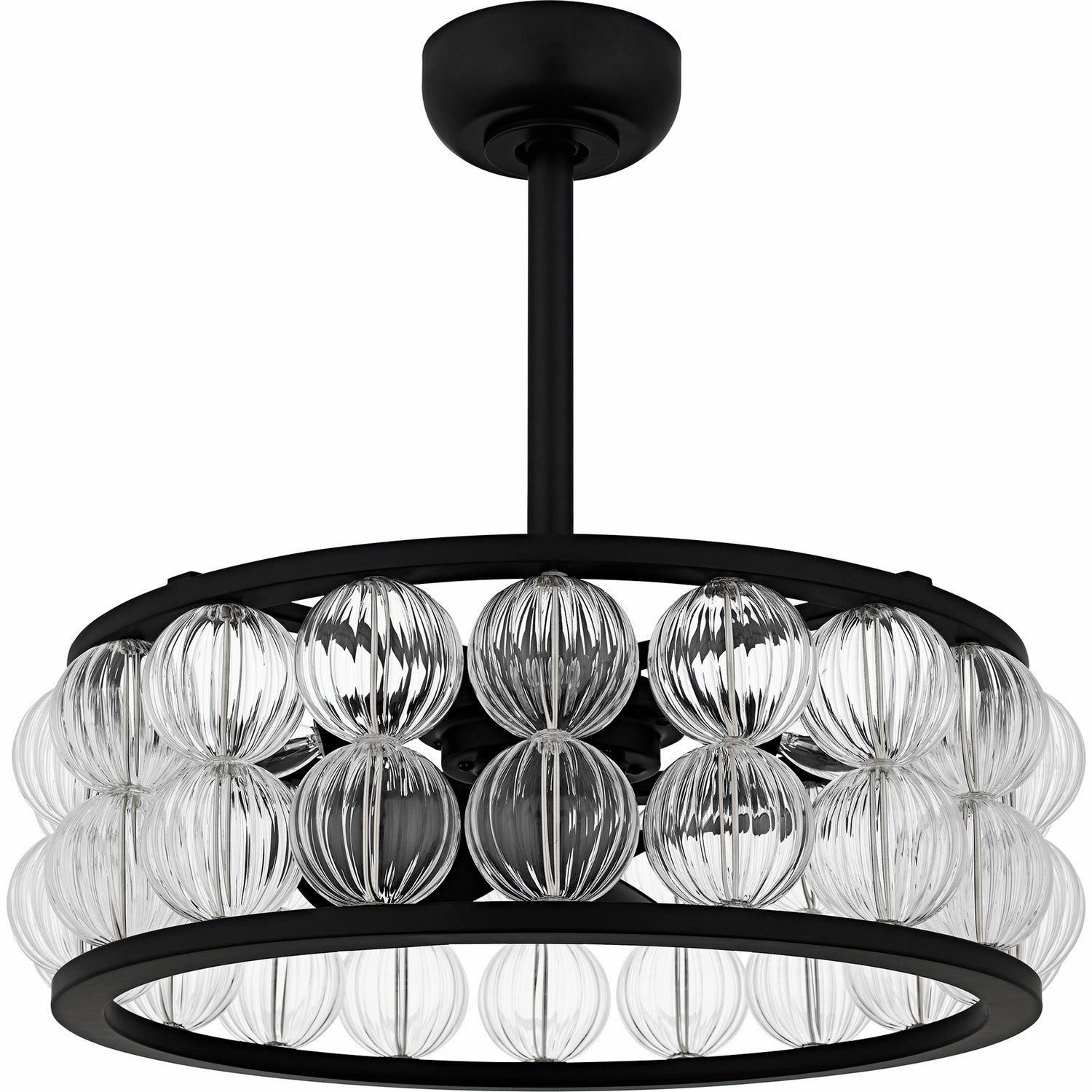 Terrarock Four Light Fan Light Matte Black Fandeliers at discount prices