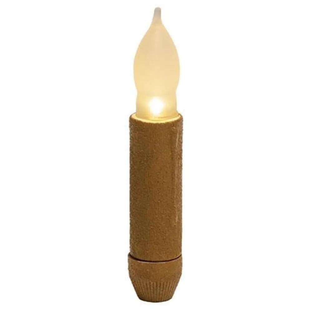 Textured 4" LED Timer Taper Mustard Budget Holiday Home Finds