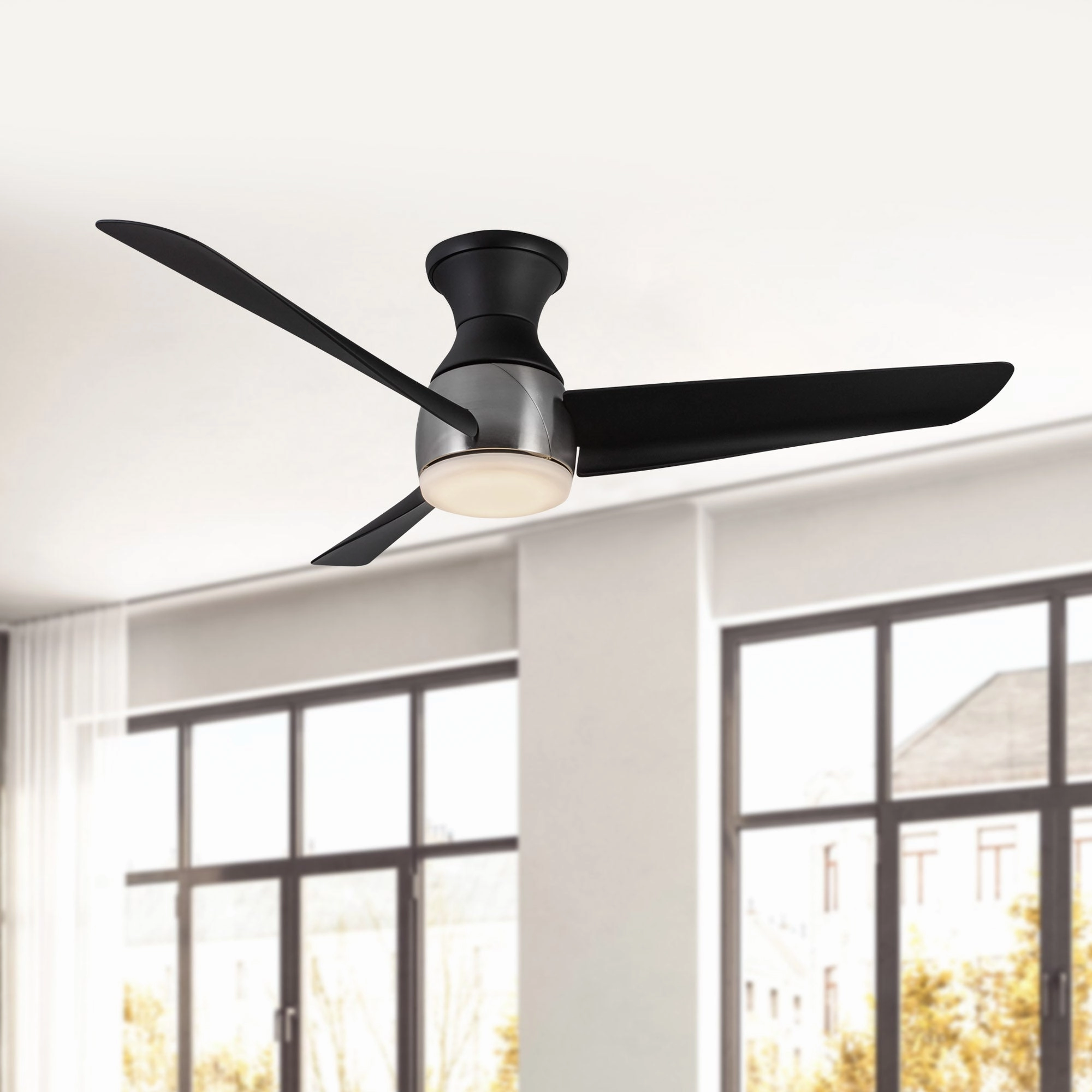 Thalia 54"Hugger Fan Brushed Nickel/Matte Black Huggers Fans low price shop