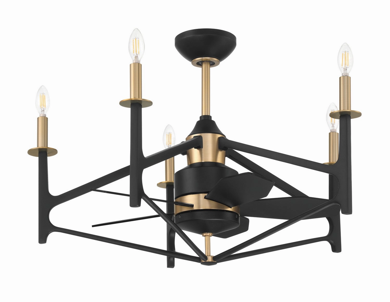 The Reserve 32 24"Ceiling Fan Flat Black/Satin Brass Fandeliers FANS on sale now