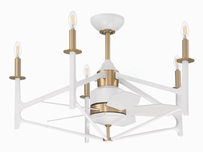 The Reserve 32 24"Ceiling Fan White/Satin Brass Fandeliers FANS on sale now