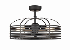 Three Light Fandelier Matte Black Fandeliers FANS on sale now