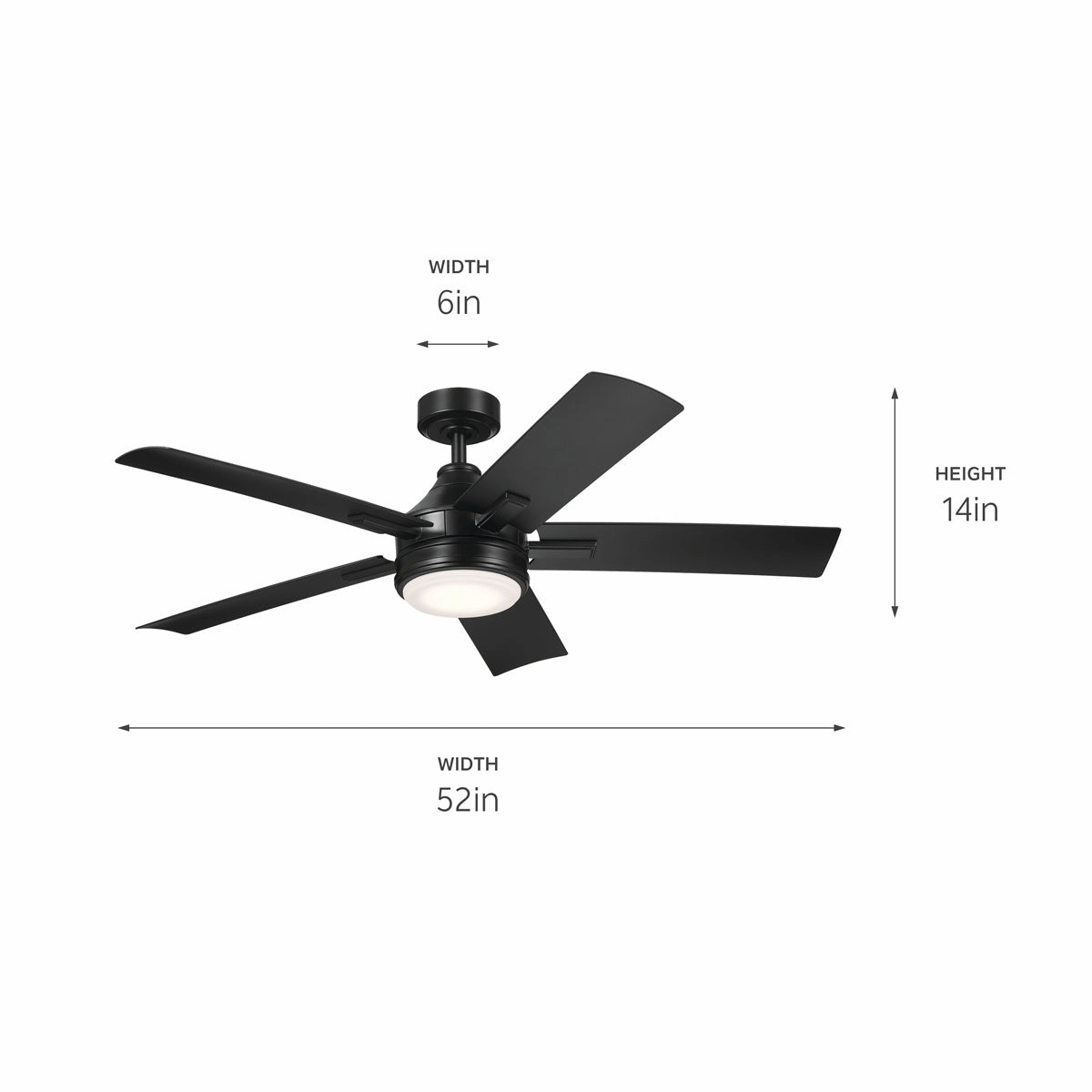 Tide 52"Ceiling Fan Satin Black Outdoor Fans sale online
