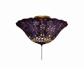 Tiffany Peacock Feather Flushmount Small Fans FANS low price