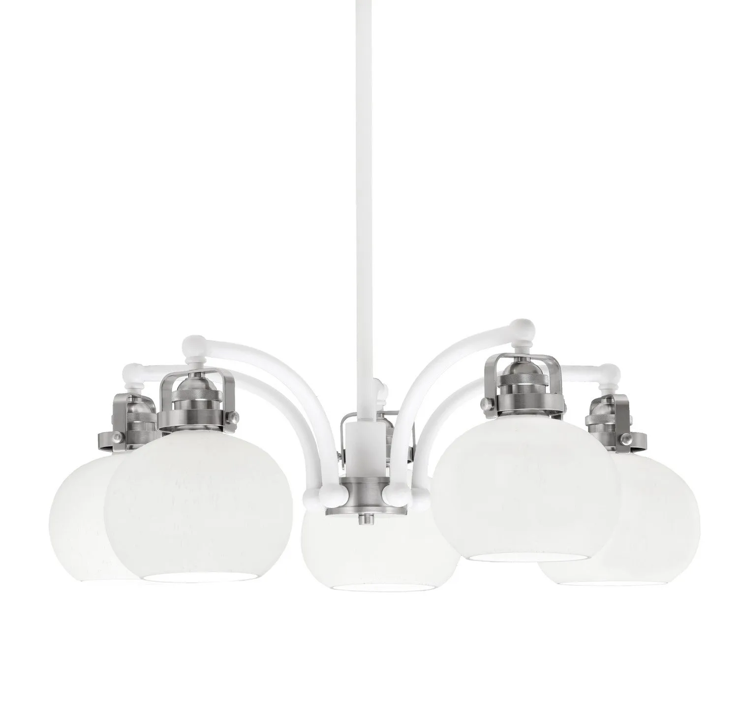 Toltec Easton 1945-WHBN-212 Chandelier Light - White & Brushed Nickel Chandeliers Lighting online store