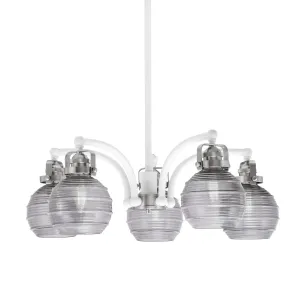 Toltec Easton 1945-WHBN-5112 Chandelier Light - White & Brushed Nickel Chandeliers Lighting online store