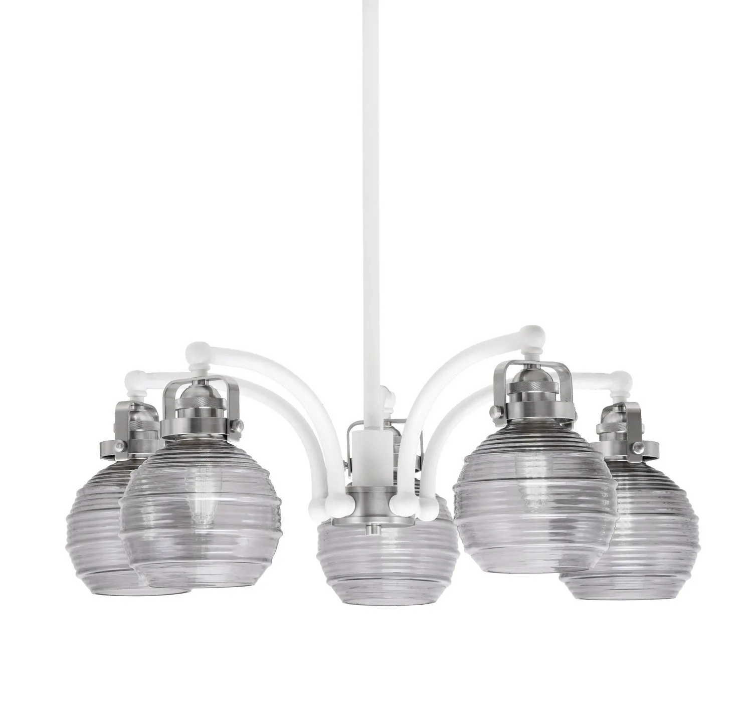 Toltec Easton 1945-WHBN-5112 Chandelier Light - White & Brushed Nickel Chandeliers Lighting online store