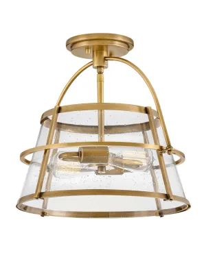 Tournon LED Semi-Flush Mount in Heritage Brass Cheap Low Ceiling Lighting