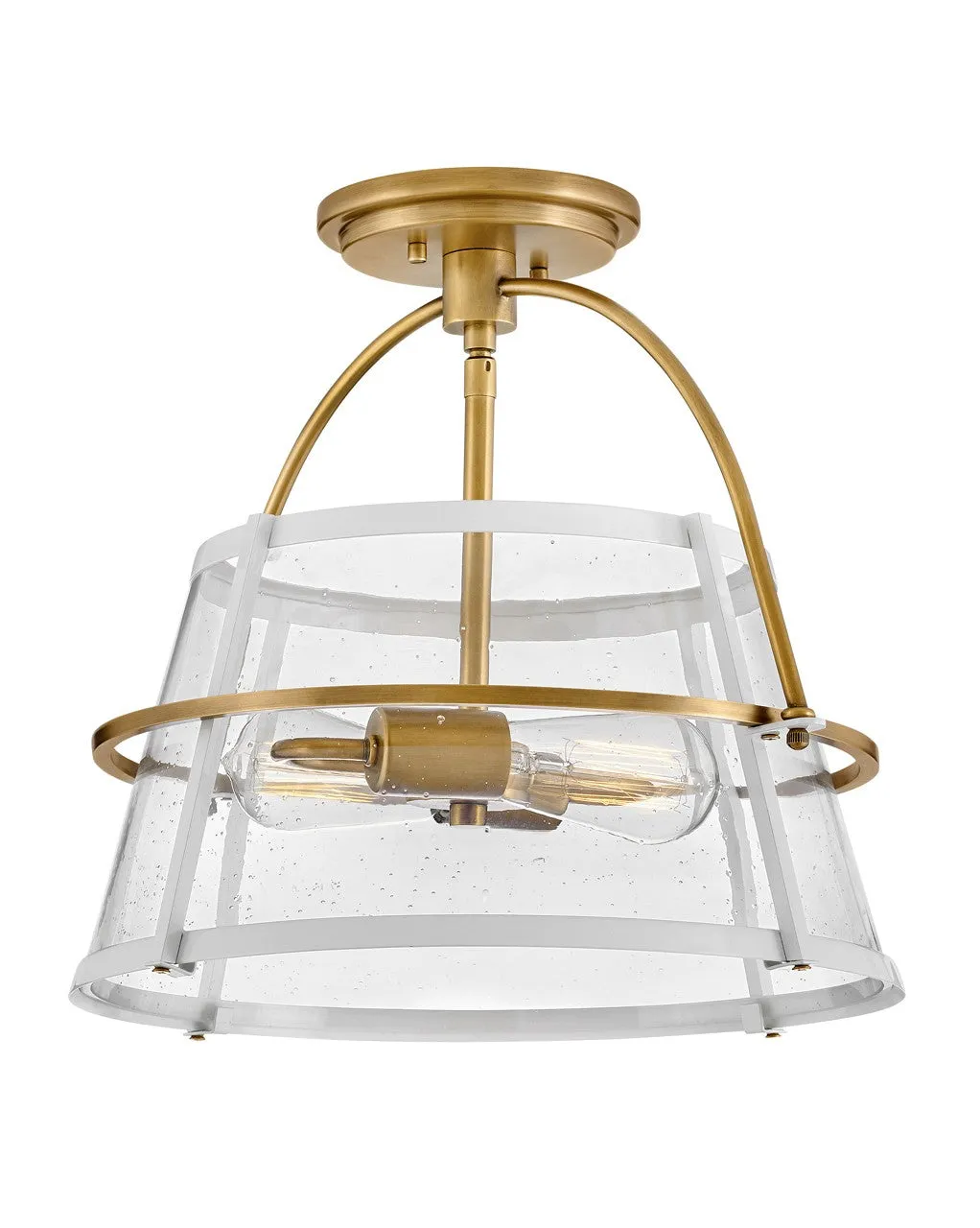 Tournon LED Semi-Flush Mount in Heritage Brass Cheap Low Ceiling Lighting