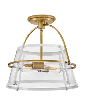 Tournon LED Semi-Flush Mount in Heritage Brass Cheap Low Ceiling Lighting