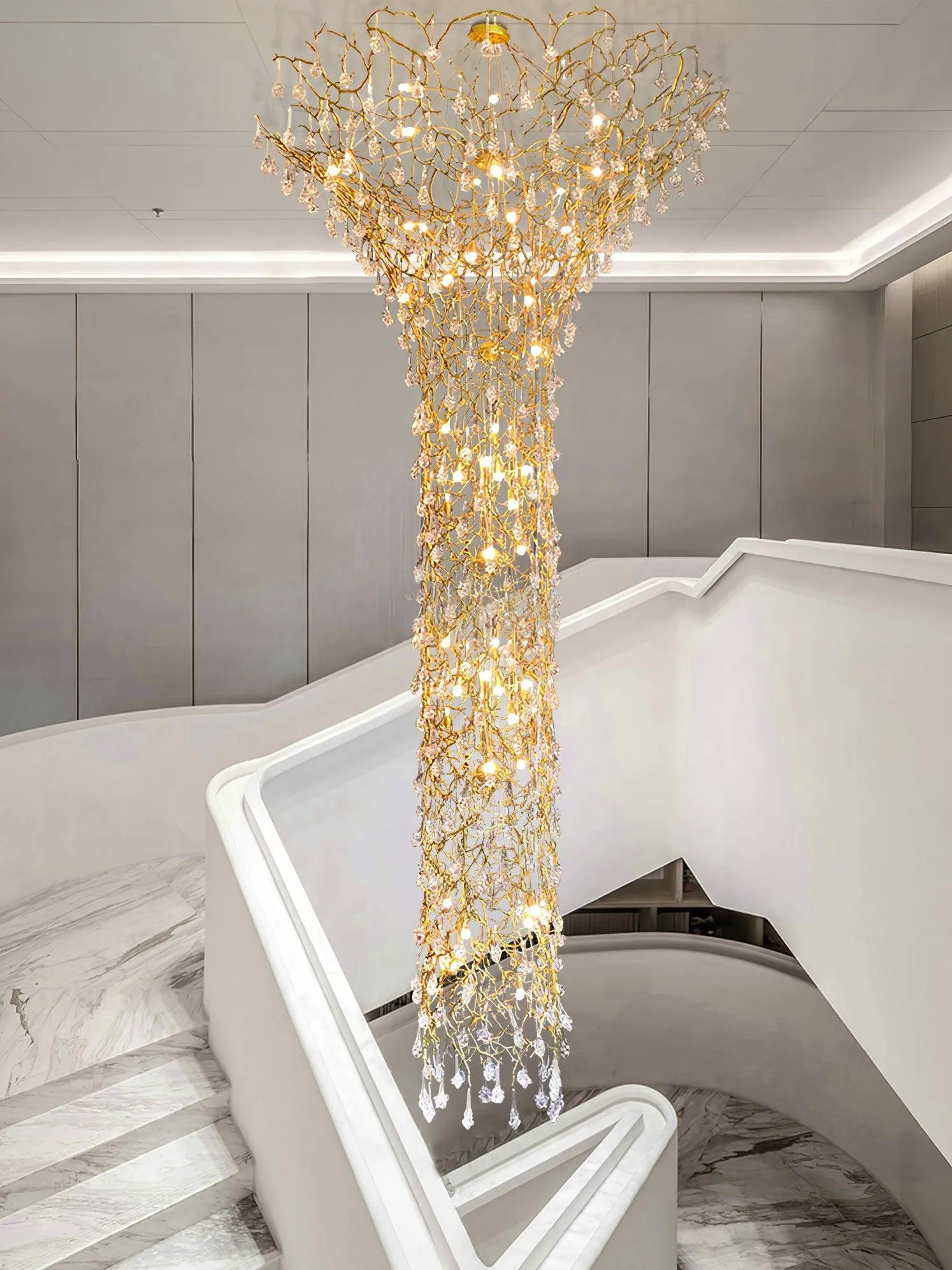 Tree Branch Staircase Chandelier