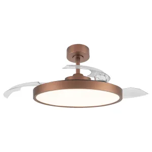 TRISTAR RETRACT 42" CEILING FAN WITH 40W DIMMABLE LED LIGHT   OPTIONAL WIFI Smart Fans Energy Saver
