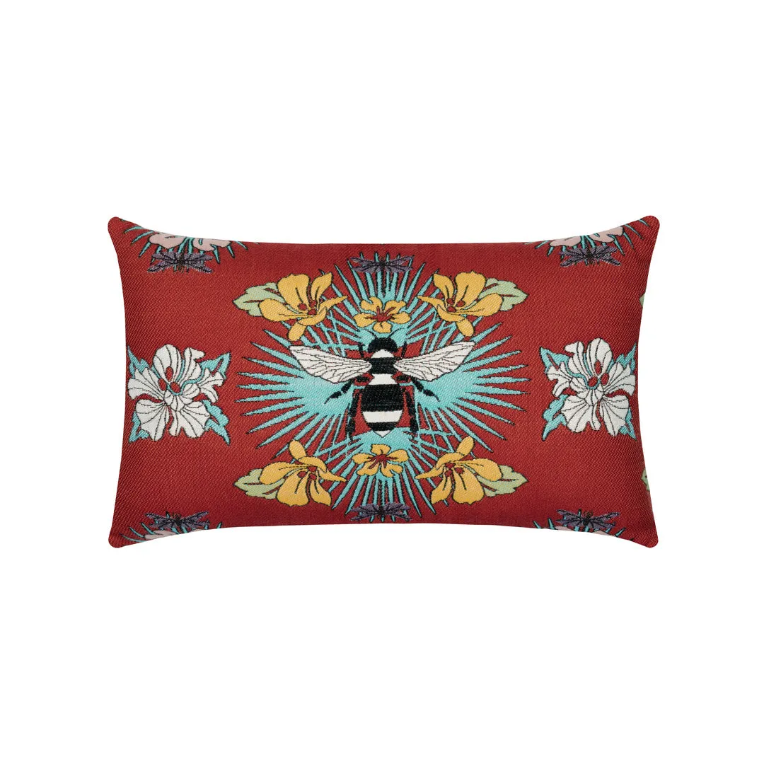 Tropical Bee Indoor/Outdoor Pillow, Lumbar Throw Pillows Cozy Upgrade
