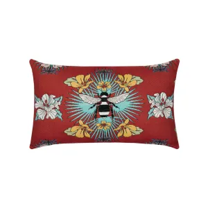 Tropical Bee Indoor/Outdoor Pillow, Lumbar Throw Pillows Cozy Upgrade