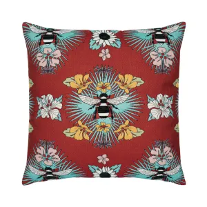 Tropical Bee Indoor/Outdoor Pillow, Square Throw Pillows Cozy Upgrade