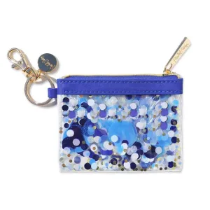 True Blue  Confetti Keychain Coin Purse