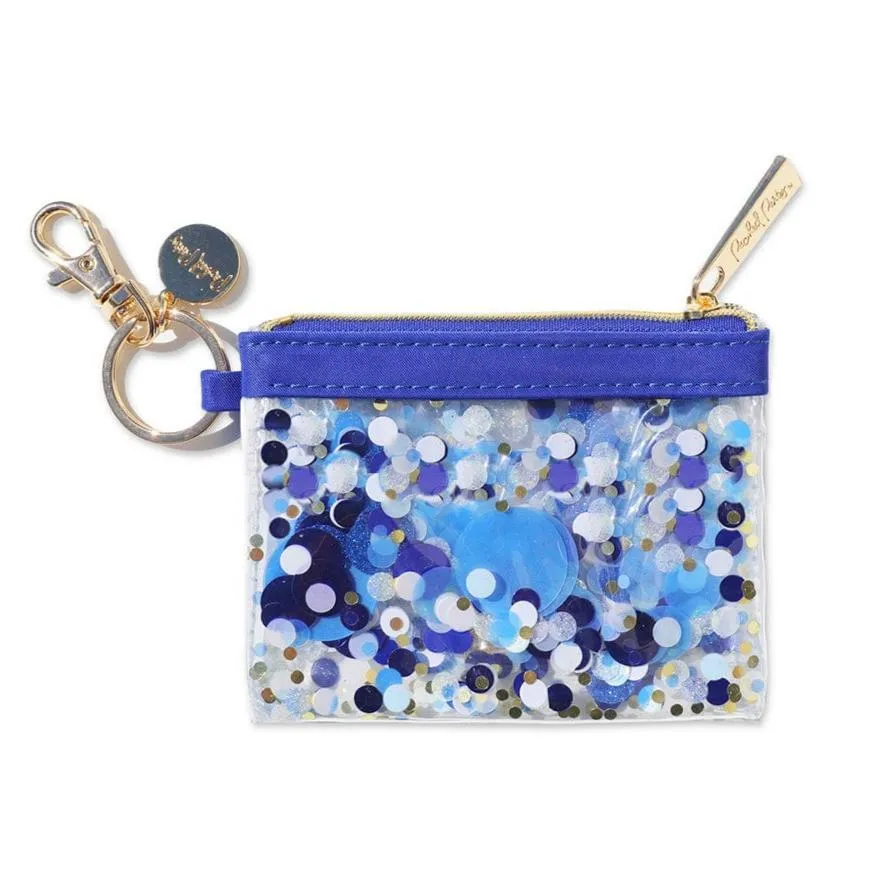 True Blue  Confetti Keychain Coin Purse