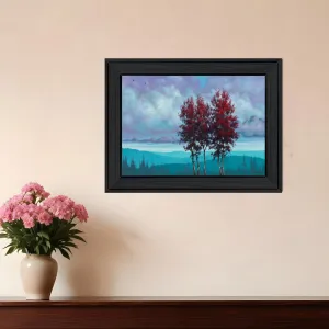 Two Red Trees 2 Black Framed Print Wall Art Home Mirrors & Wall Art