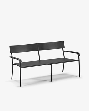 Two seater aluminium black August Outdoor Furniture cheap deals