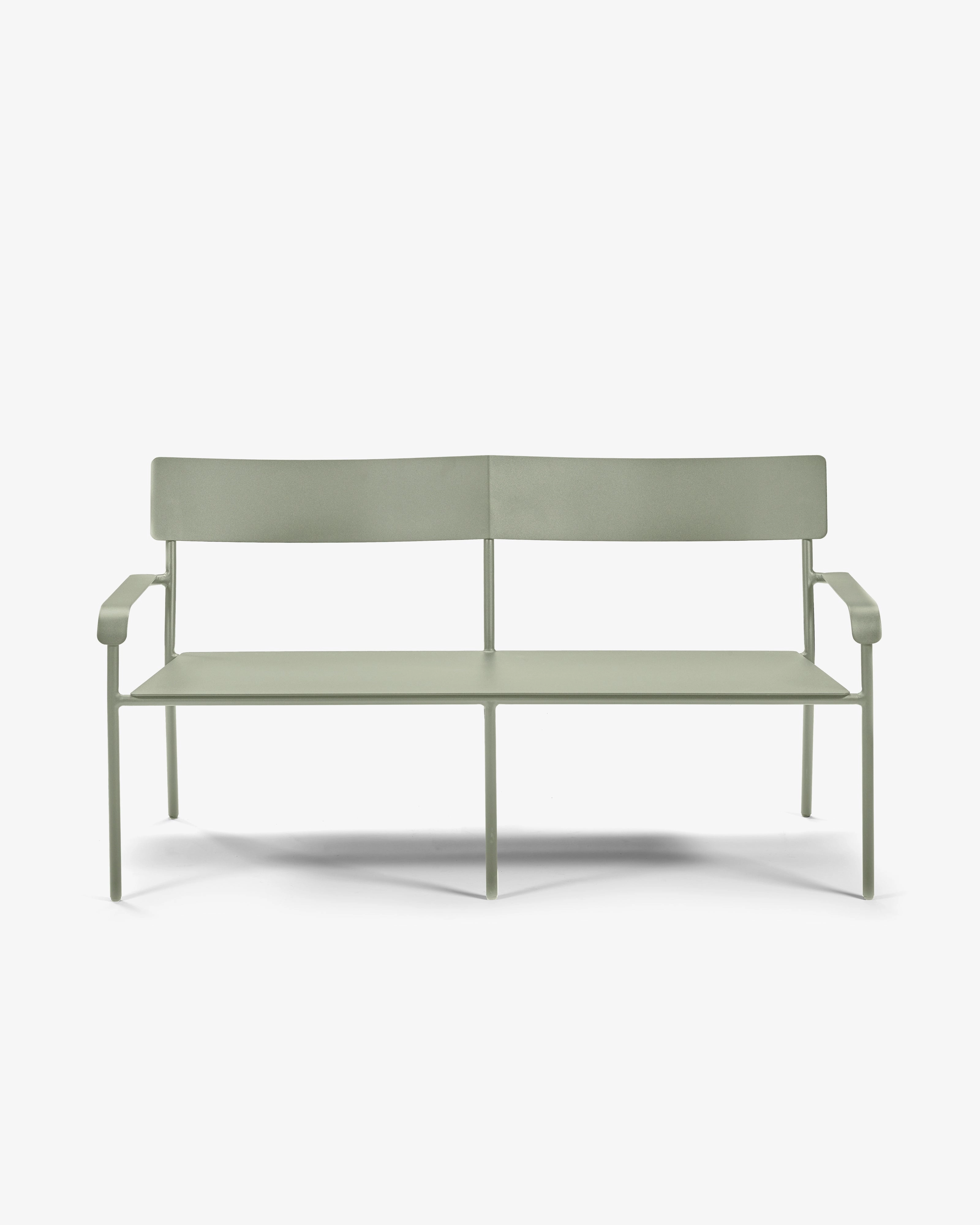 Two seater aluminium eucalyptus green August