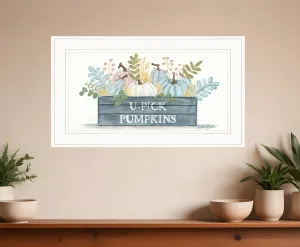 U Pick Pumpkins White Framed Print Wall Art Cheap Wall Mirrors & Decor
