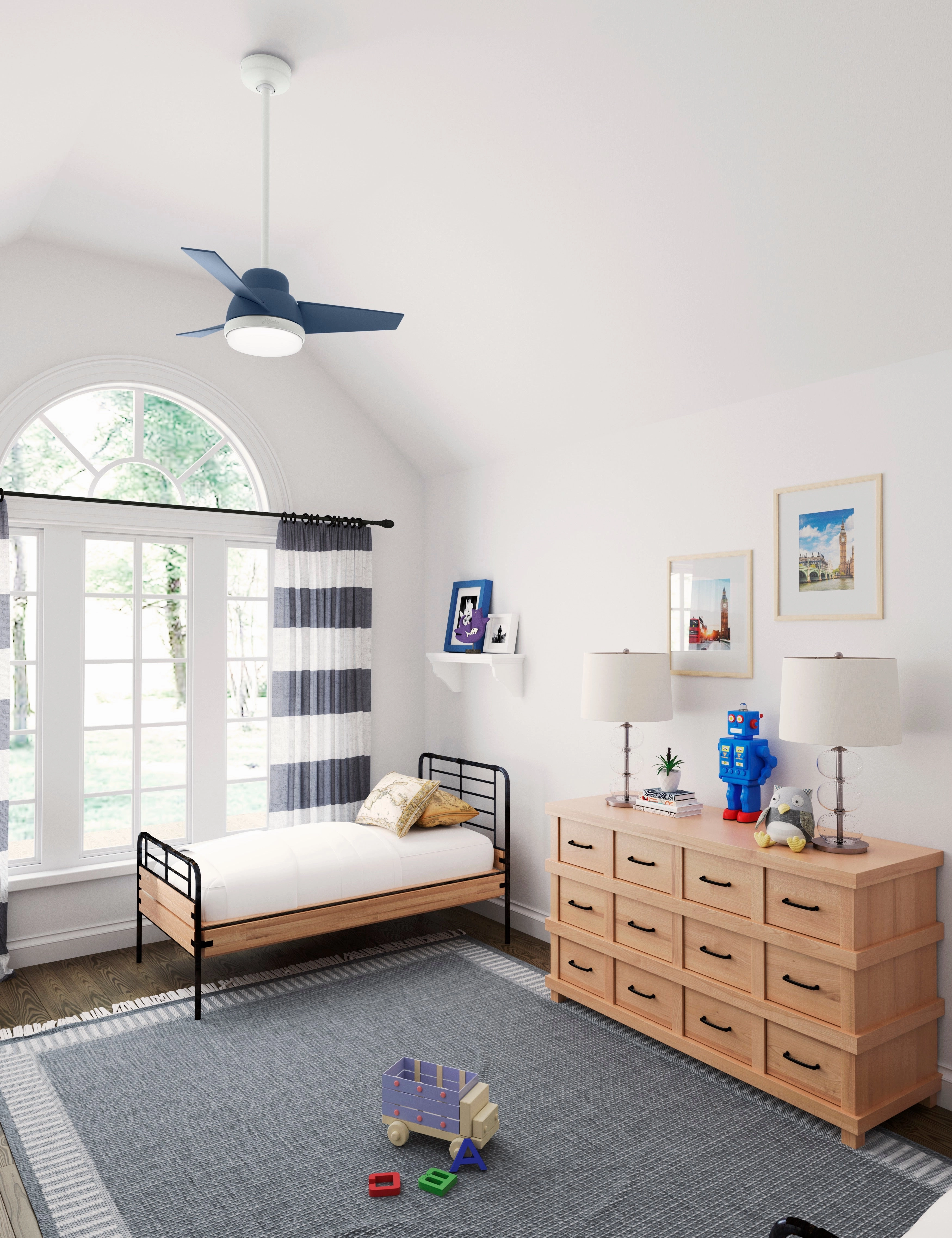 Valda 36"Ceiling Fan Indigo Blue Small Room Fans sale