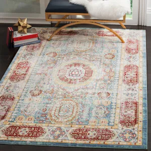 Valencia Machine Made Area Rug, Blue / Multi Traditional Style Easy Care Area Rugs mega sale