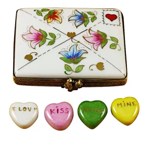Valentine Envelope with Hearts Limoges Collectible Boxes Rare Find