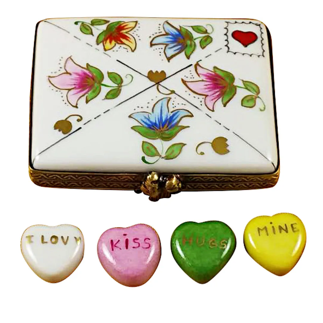 Valentine Envelope with Hearts Limoges Collectible Boxes Rare Find