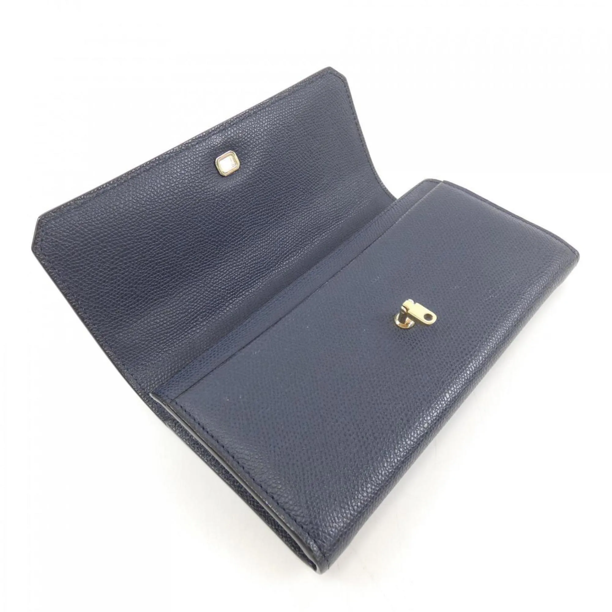 Valextra Leather Long Wallet (Bi-Fold) (Pre-Owned)