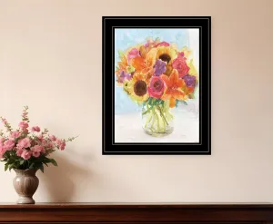 Vases with Flowers 1 Black Framed Print Wall Art Mirrored Wall Decor Cheap