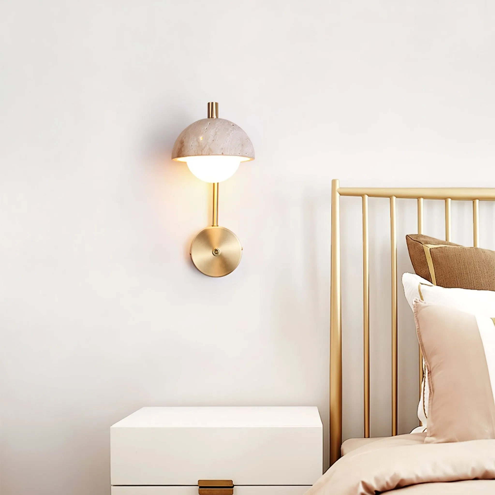 Vellum Travertine Wall Lamp