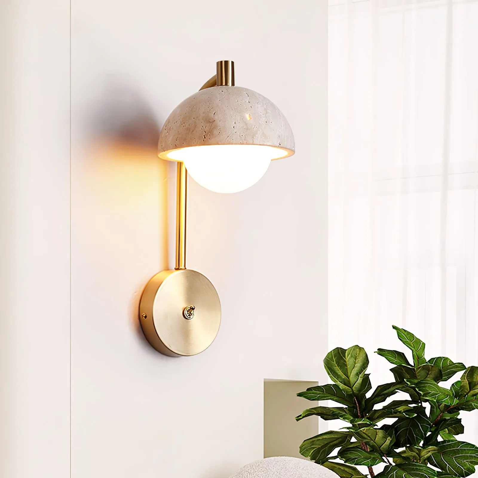Vellum Travertine Wall Lamp
