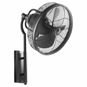 Veranda Wall Fan Matte Black Wall Fans Cooling Combo