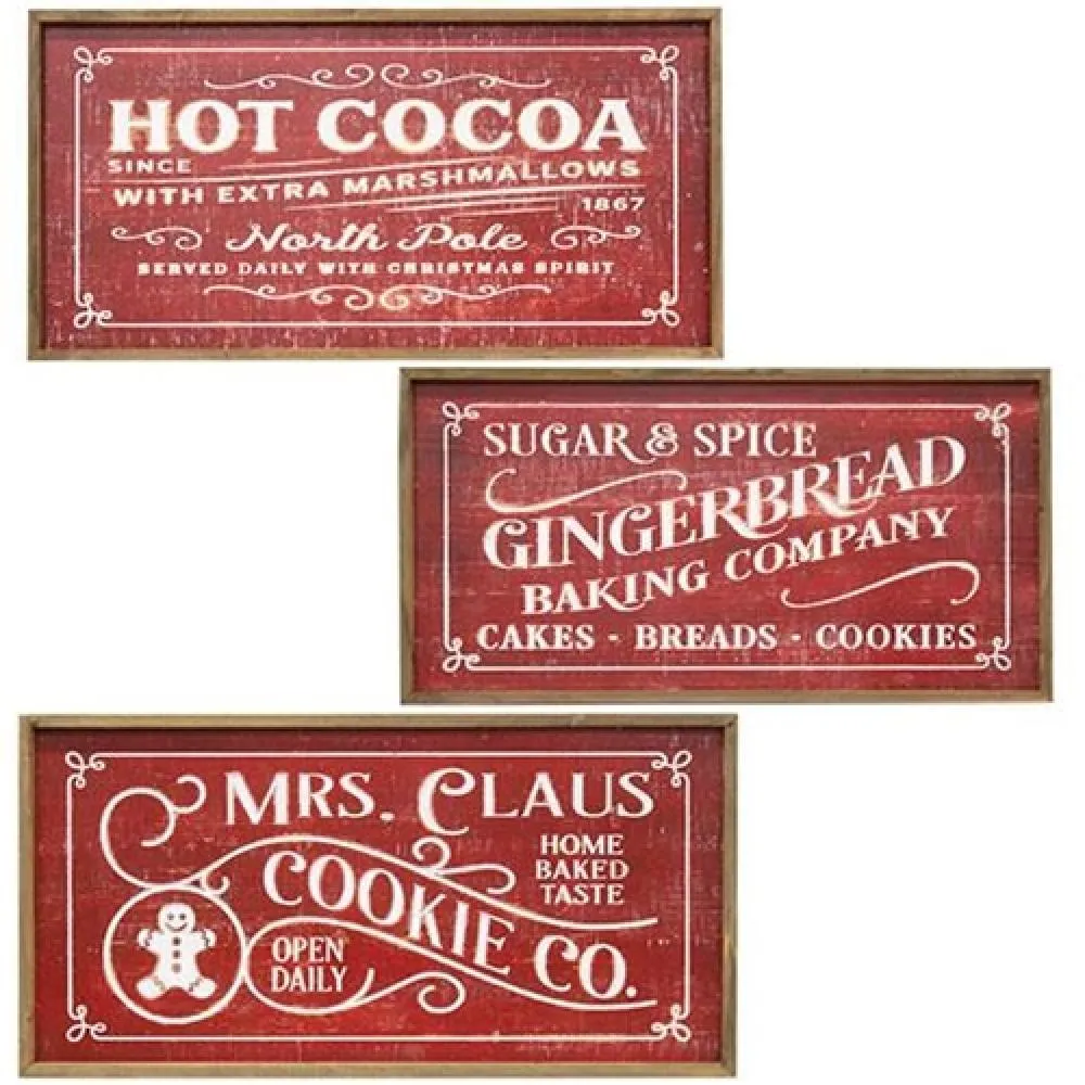 Vintage Distressed Engraved Bakery Sign 3 Asstd. Decorative Accessories value pack