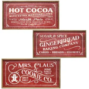 Vintage Distressed Engraved Bakery Sign 3 Asstd. Decorative Accessories value pack