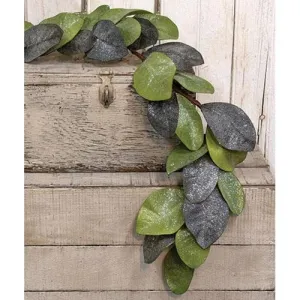 *Vintage Glitter Magnolia Leaves Garland 4ft Cheap Holiday Home Decor