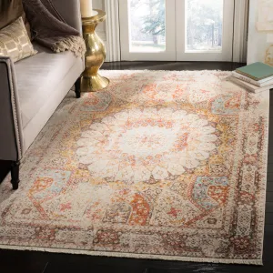 Vintage Persian Machine Made Area Rug, Cream / Rust Traditional Style Area Rugs buy 1 get 1