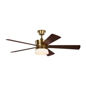 Visual Comfort Fan Atlantic 56 5ATR56HABD Ceiling Fan - Hand Rubbed Antique Brass, Dark Walnut/Dark Walnut/ Flushmount Fans low price
