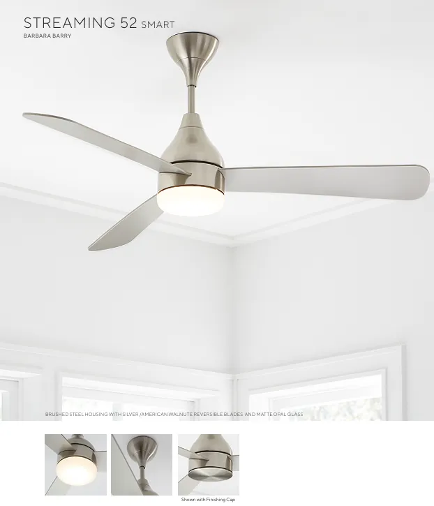 Visual Comfort Streaming Smart Indoor/Outdoor DC Ceiling Fan with 20W LED and Remote