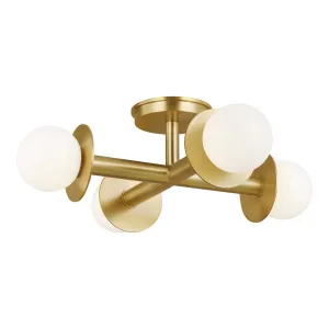 Visual Comfort Studio Four Light Flush Mount Low Ceiling Lights sale